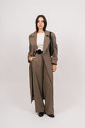 Edith Herringbone Coat - Brown