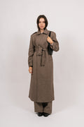 Edith Herringbone Coat - Brown