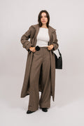 Edith Herringbone Coat - Brown