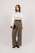 Zoe Herringbone Pant - Brown