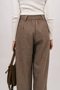 Zoe Herringbone Pant - Brown
