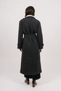 Edith Herringbone Coat - Black