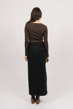 Corine Knit Ls Top - Brown
