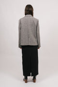 Mya Herringbone Blazer - Light Grey