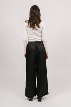 Luna Satin Pant - Black