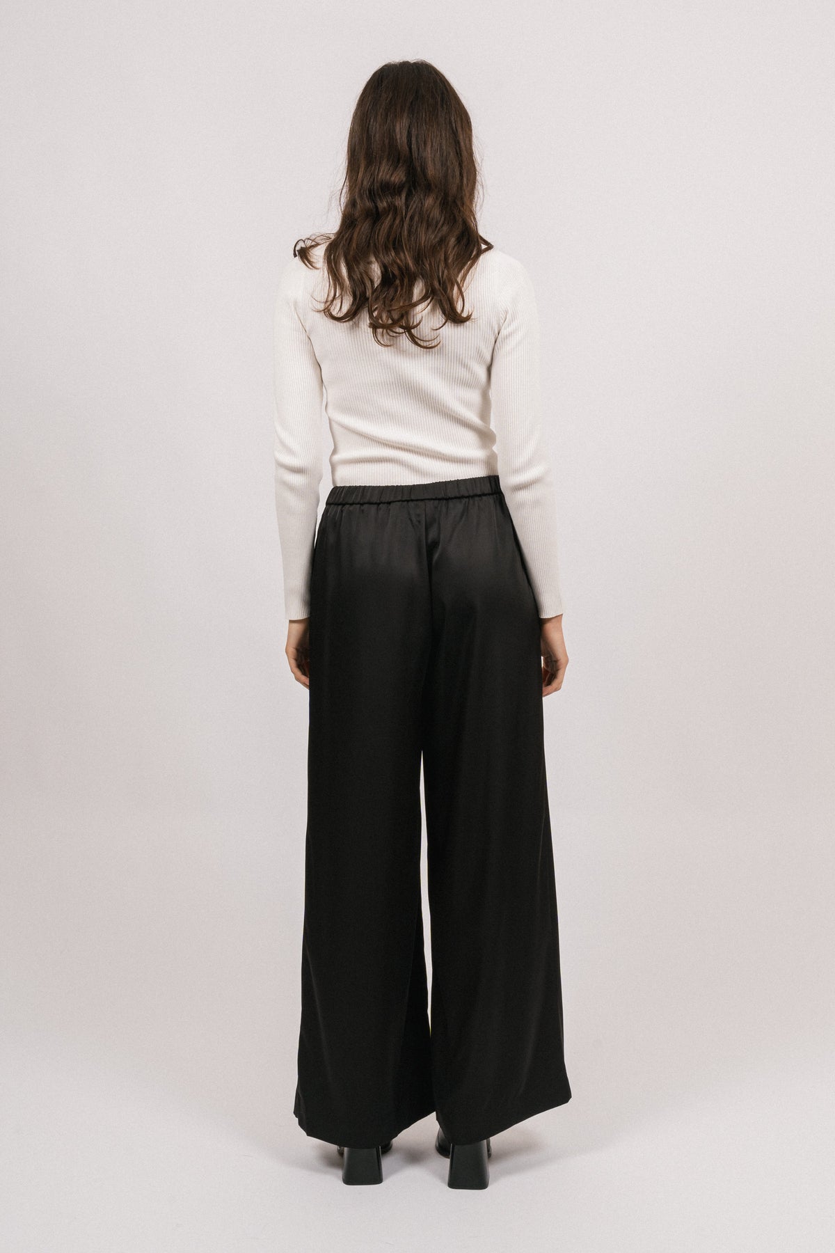 Luna Satin Pant - Black