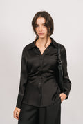 Lola Satin Shirt - Black