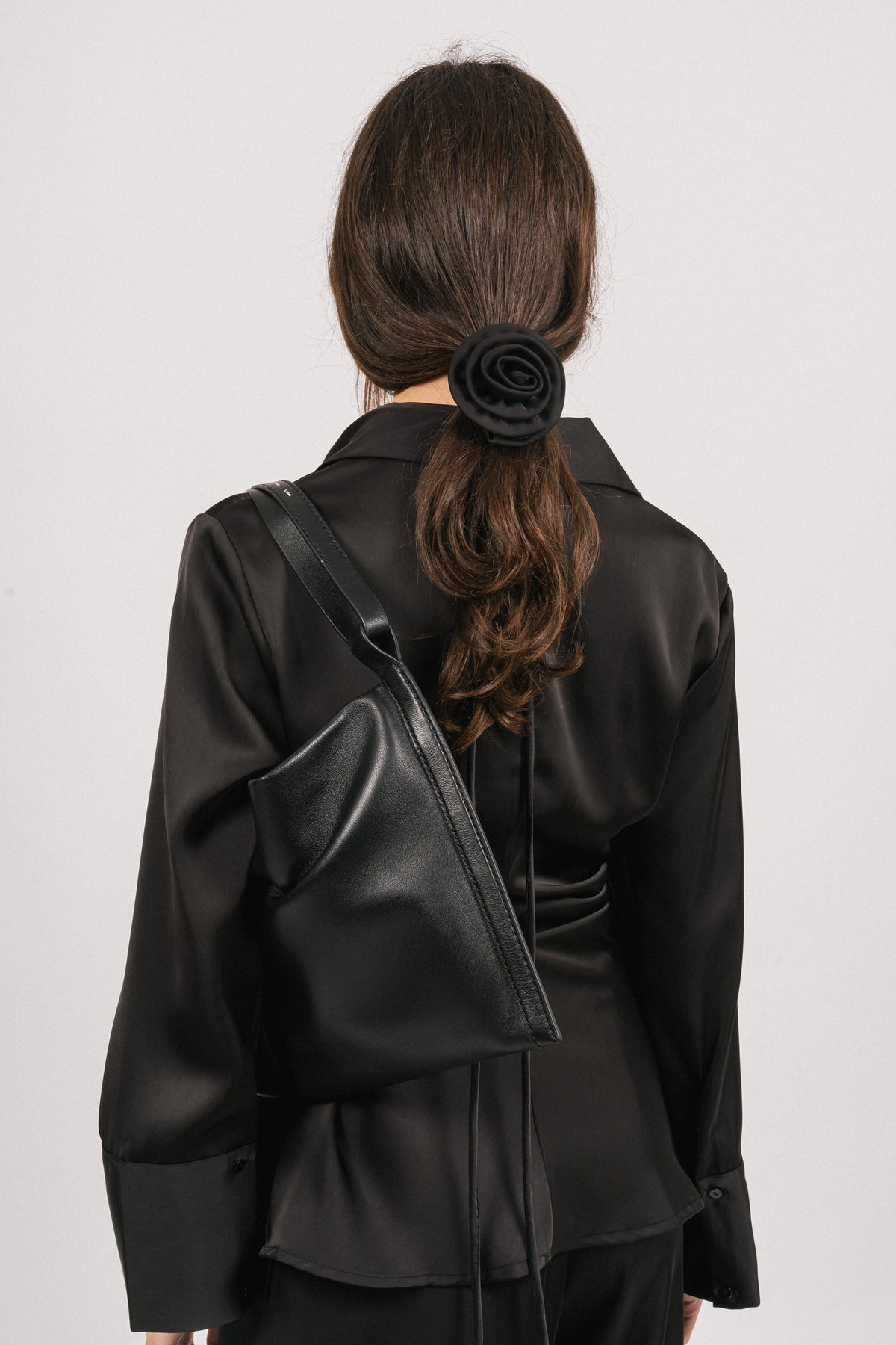 Lola Satin Shirt - Black