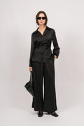 Lola Satin Shirt - Black