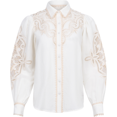 Brynlee Shirt W Embrodery - Ivory
