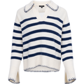 Athena - Ivory Navy Stripe
