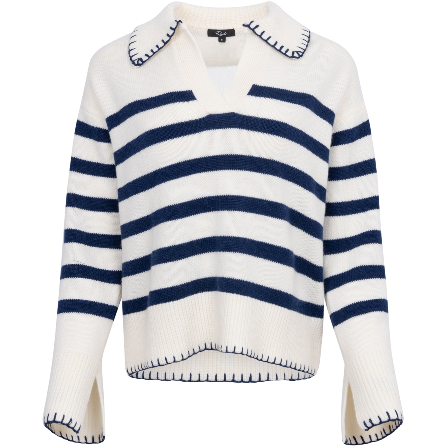 Athena - Ivory Navy Stripe