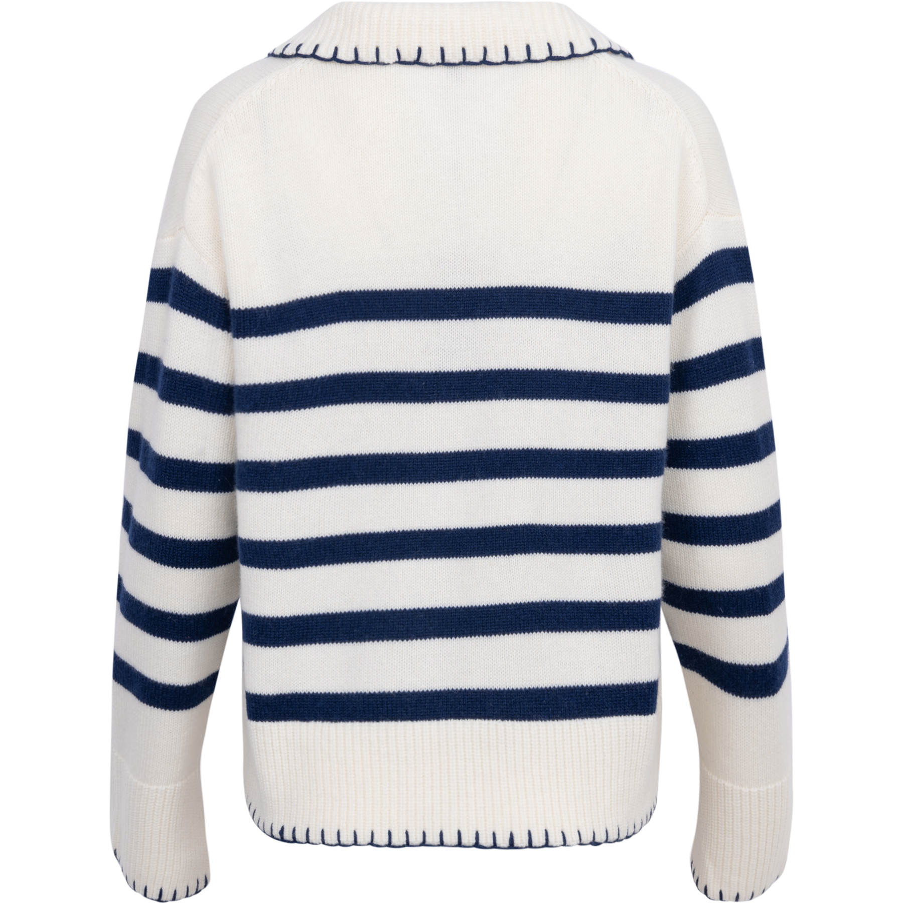 Athena - Ivory Navy Stripe