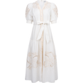 Ruth Long Dress W Embrodery - Ivory
