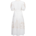 Ruth Long Dress W Embrodery - Ivory