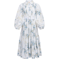 Poplin Midi Dress - Blue Field