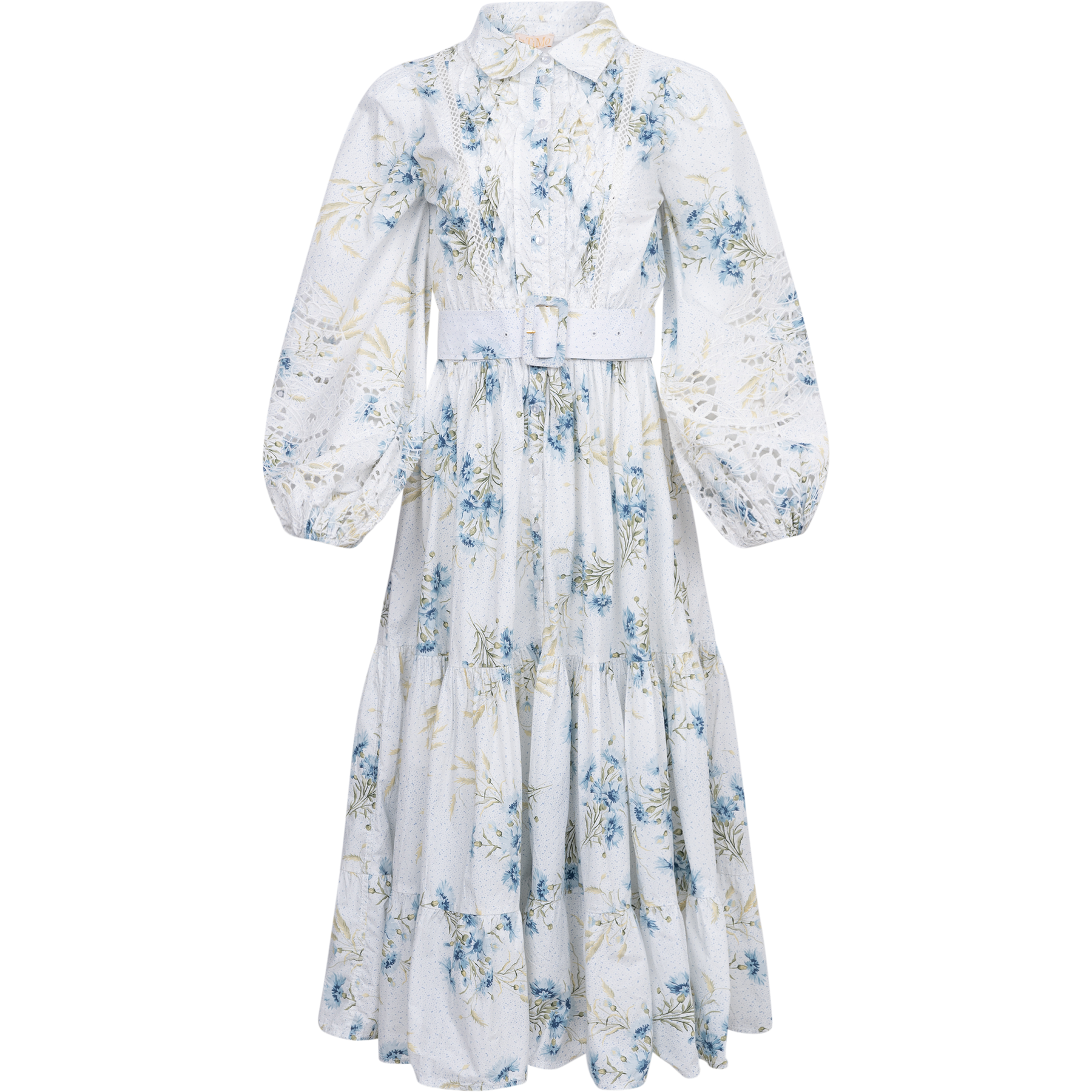 Poplin Midi Dress - Blue Field