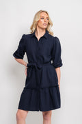 Linen Dress - Navy