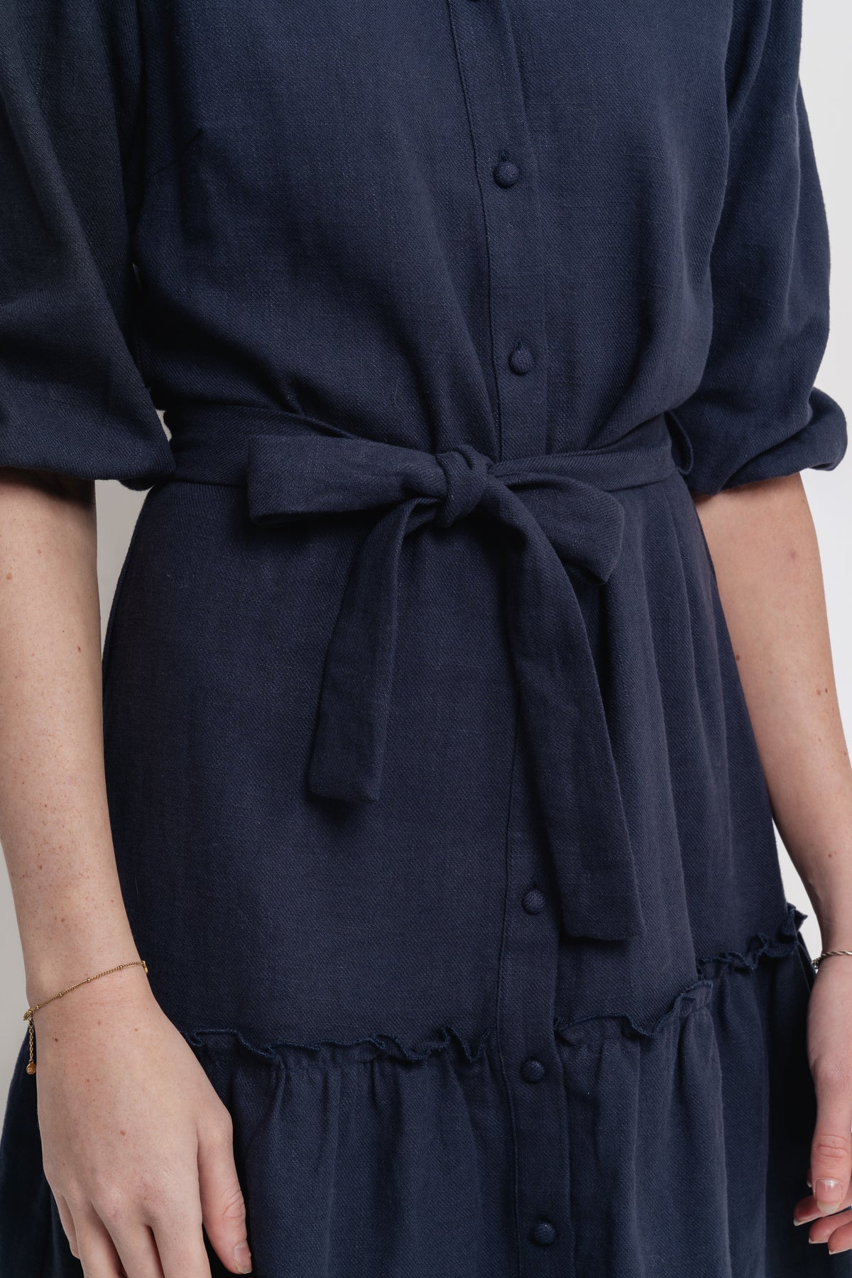 Linen Dress - Navy