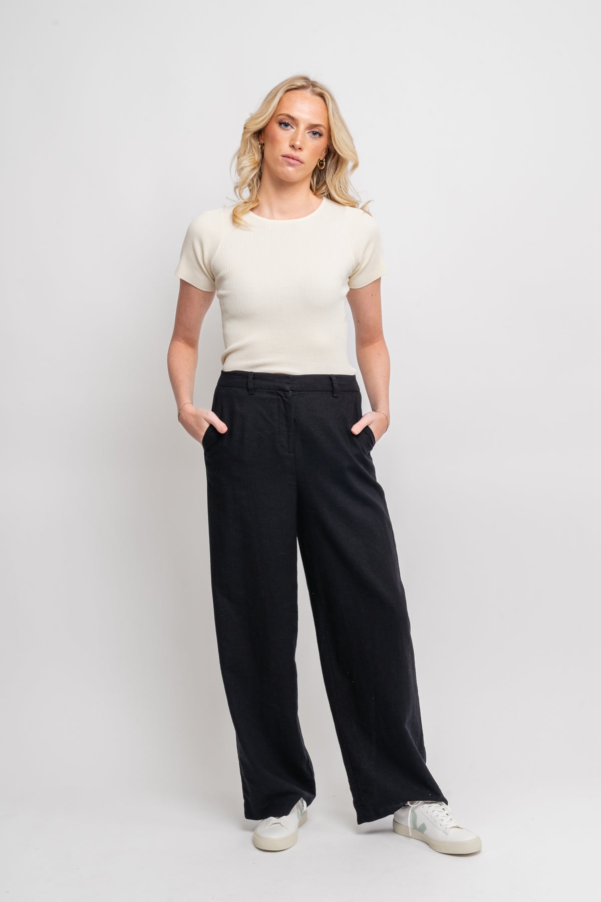 Jovene Ginia Hw Pants - Black