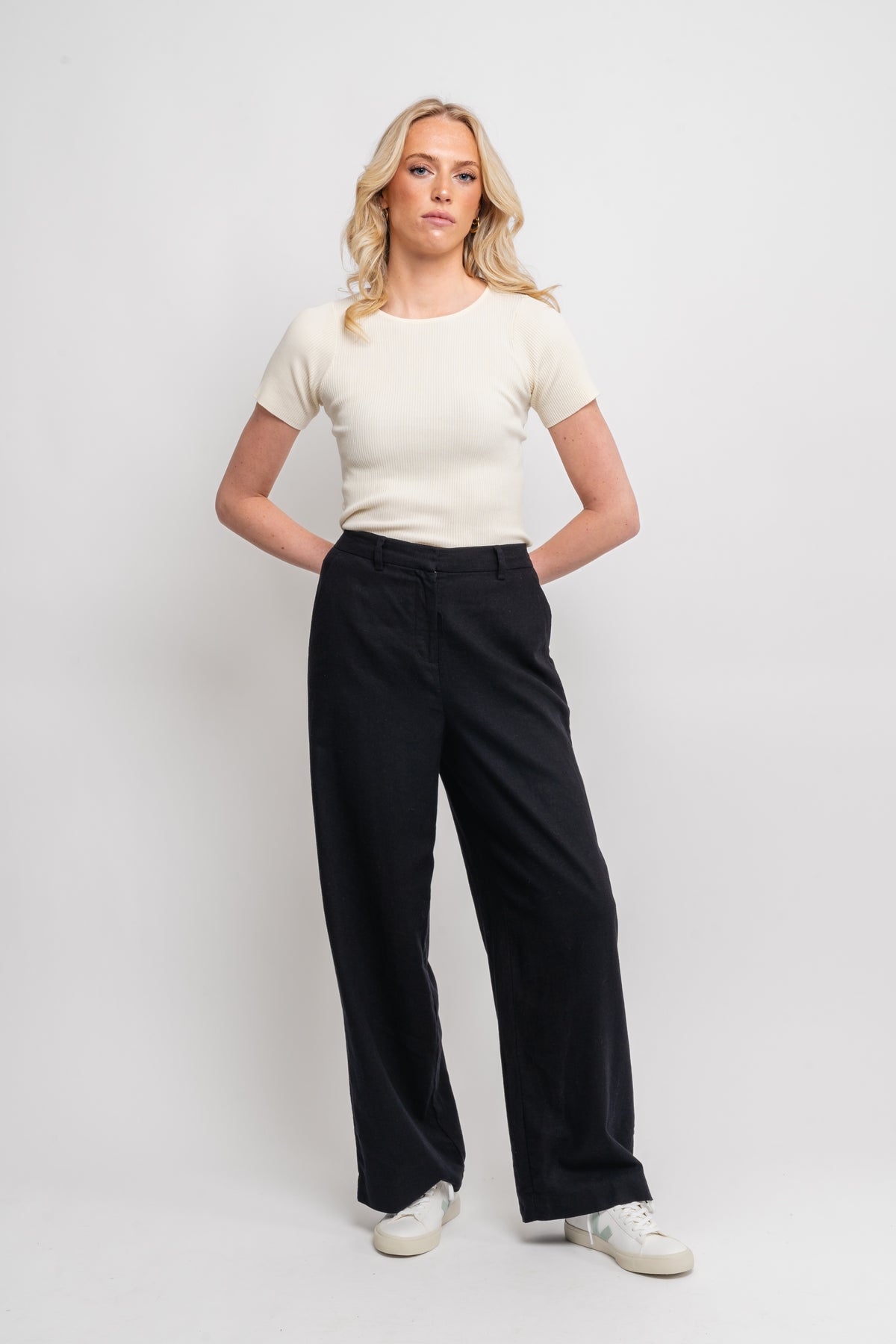 Jovene Ginia Hw Pants - Black