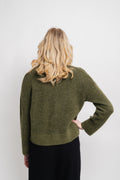 Sia Ras Ls Knit Zipper Cardigan - Olivine Melange