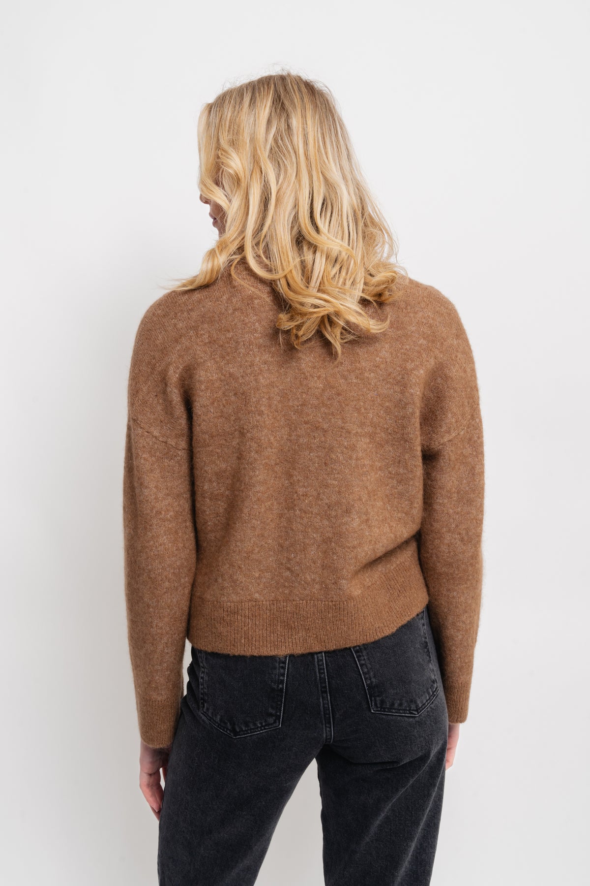 Sia Ras Ls Knit Zipper Cardigan - Coca Mocha Melange