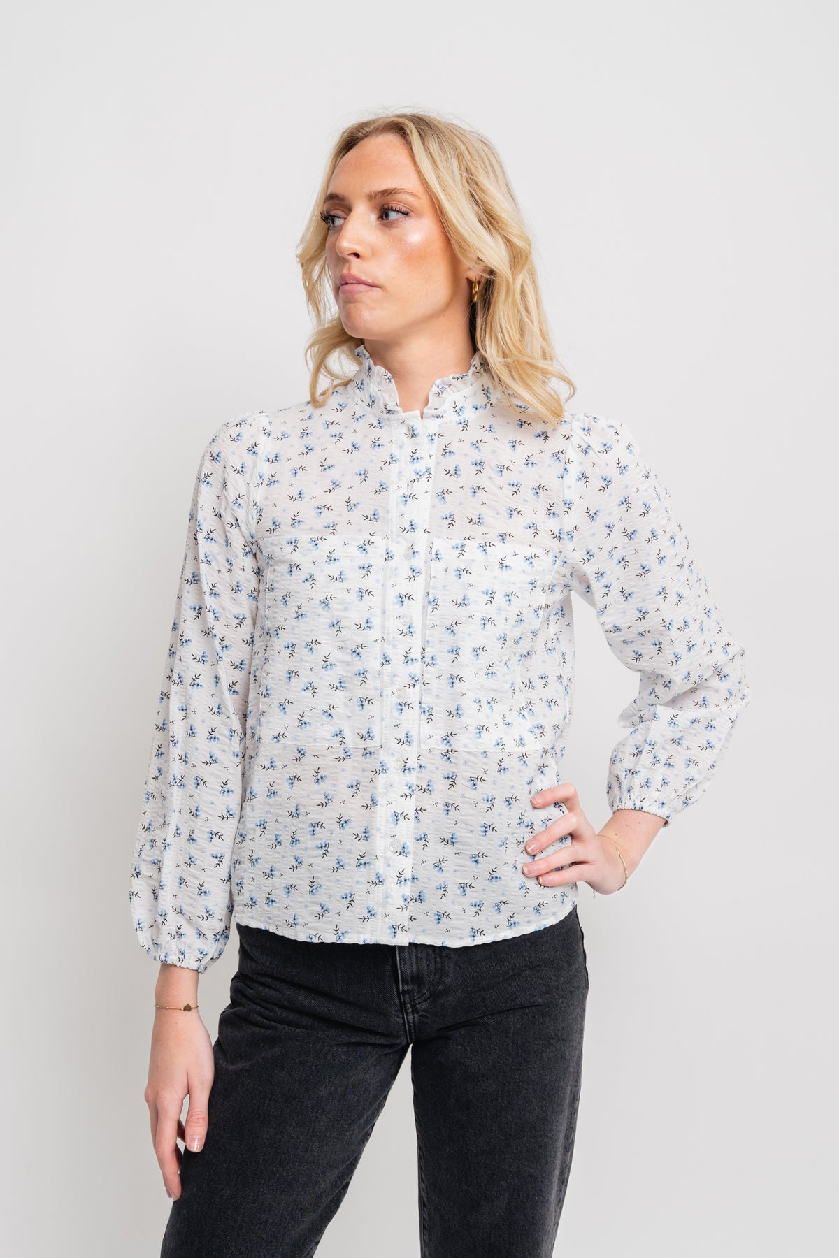 Tiffany Shirt - White/Blue