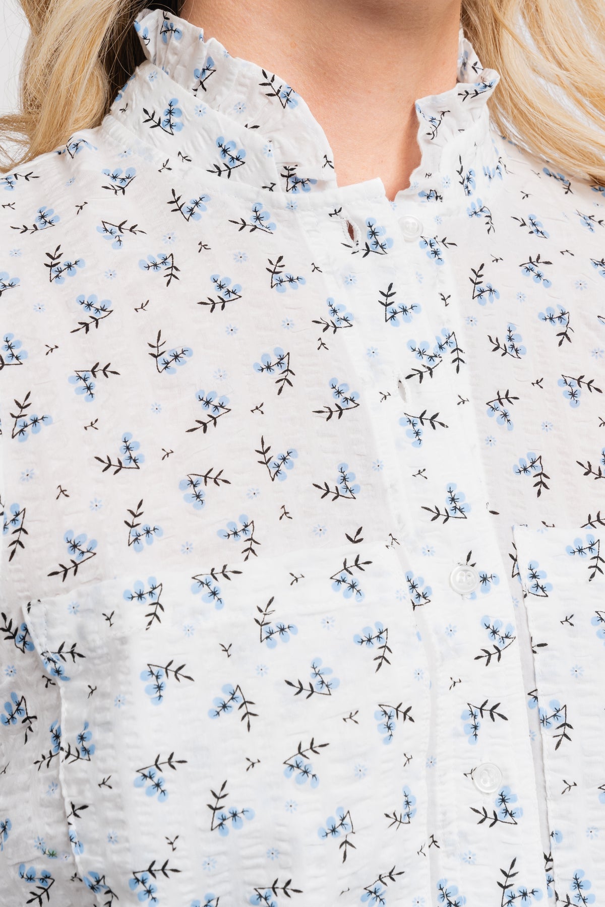 Tiffany Shirt - White/Blue