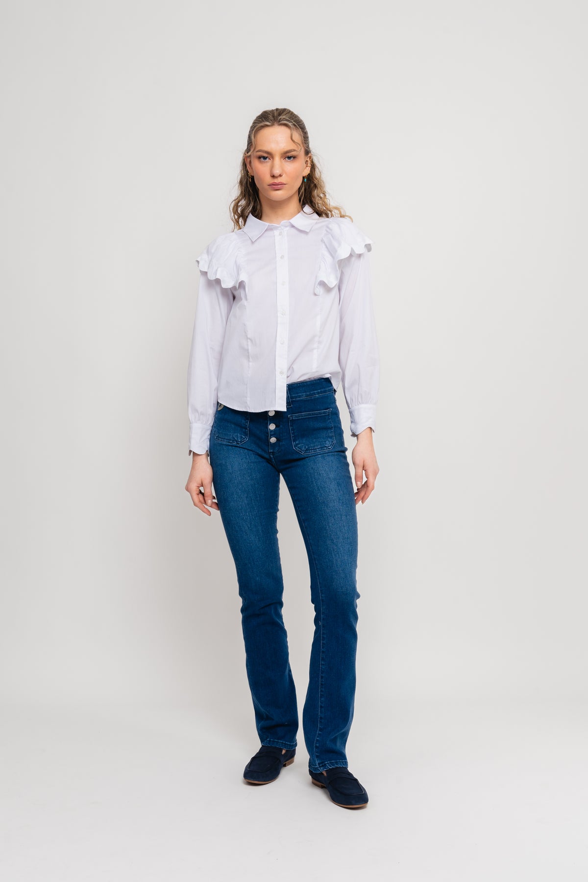 EllieCC Frill Shirt - White