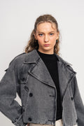 Bobby Denim Trench Jacket - Black