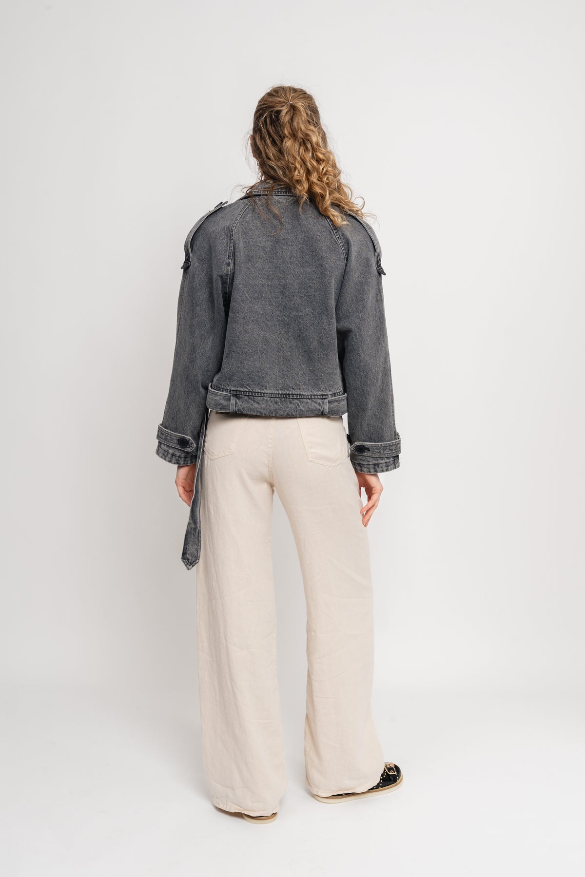 Bobby Denim Trench Jacket - Black