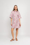 Arisa-Elea 2/4 Short Jacquard Dress - Snow White Aop