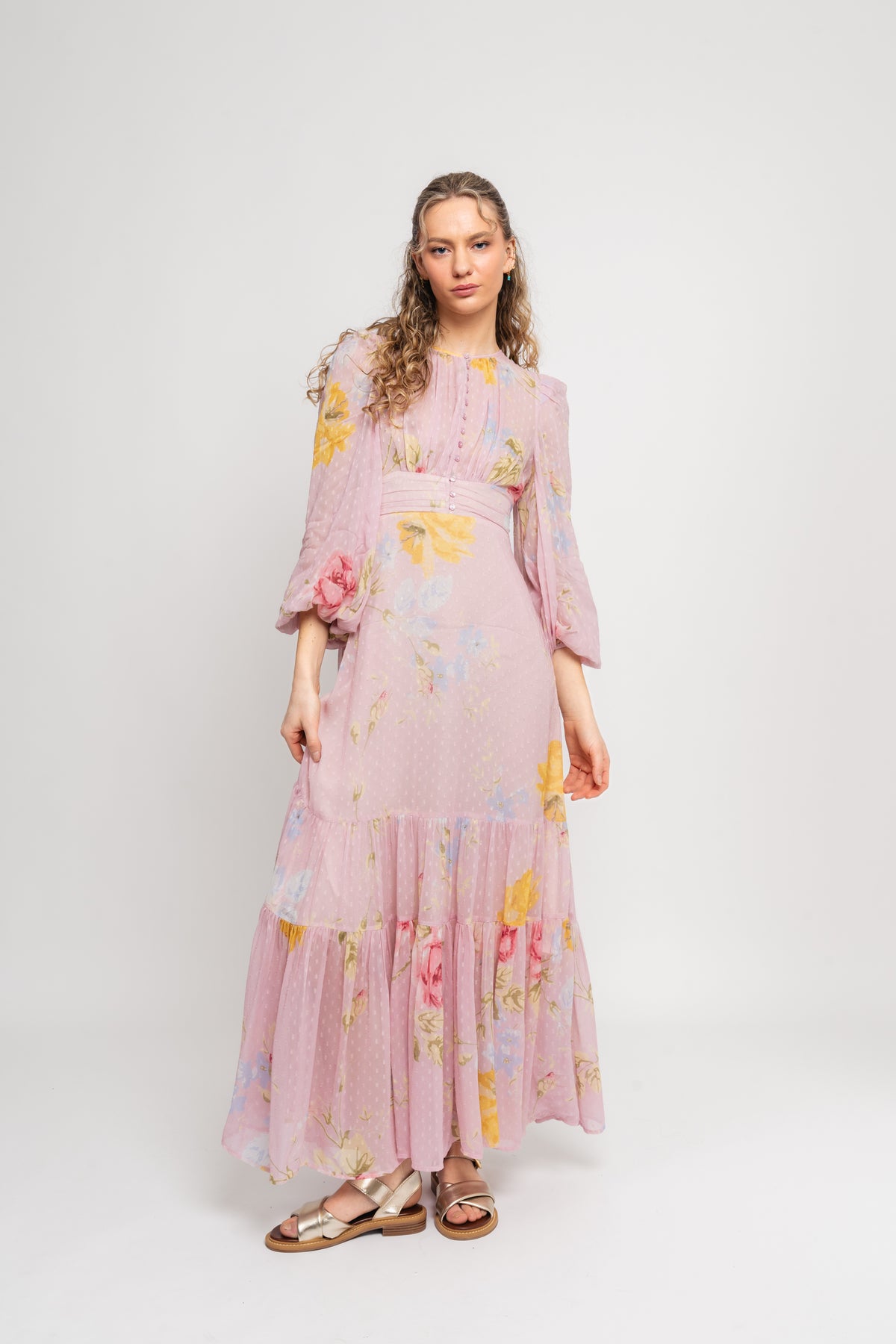 Dotted Georgette Gown - Flourish Wall