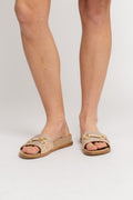 9510Ca Toledo Savana Rafia Sandal - Corda/Gold Naturale