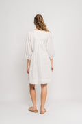 Hillie 3/4 Short Linen Dress B - Snow White