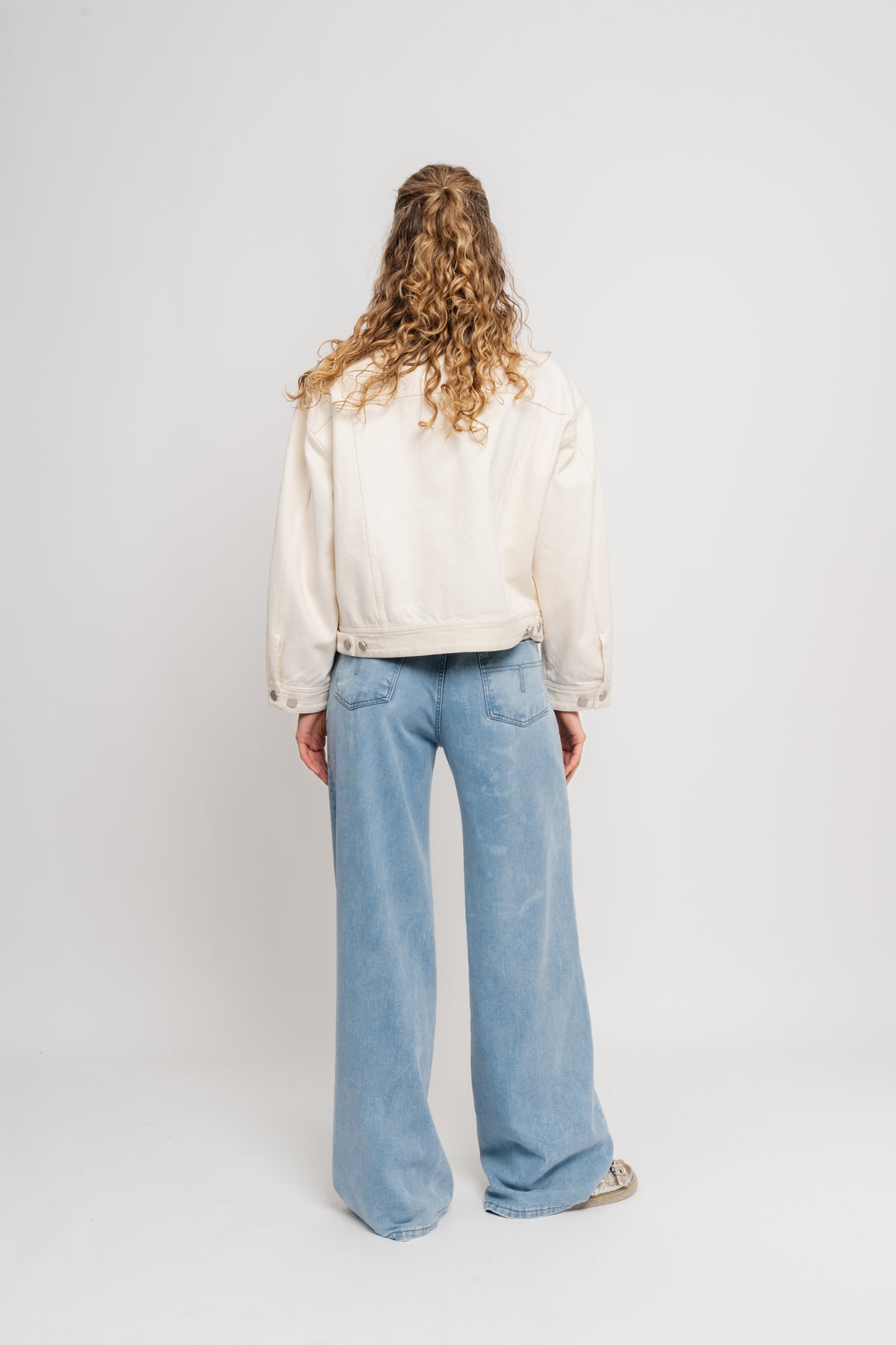 Oversized Denim Jacket - Ecru