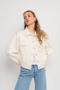 Oversized Denim Jacket - Ecru