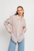 Sonja Shirt - Sand/White