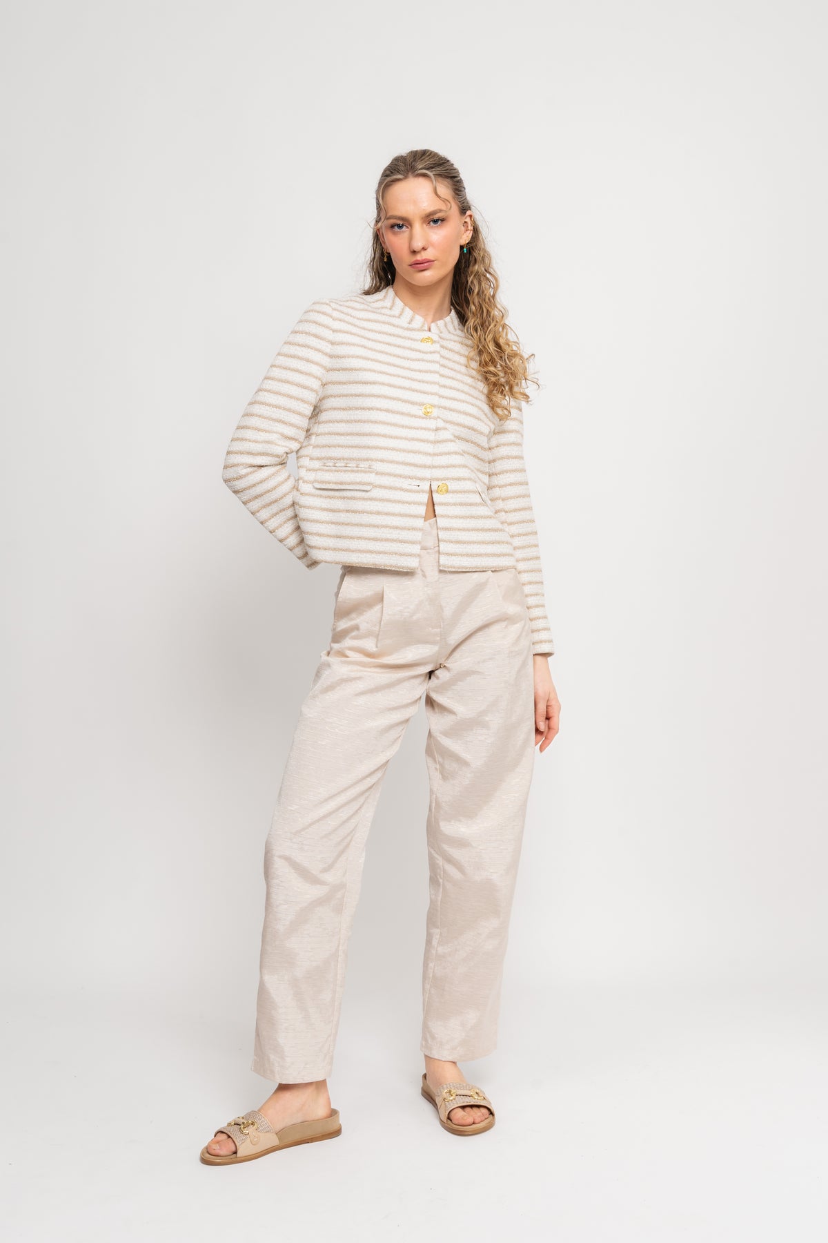 Firmina Hw Straight Pant B - Sandshell