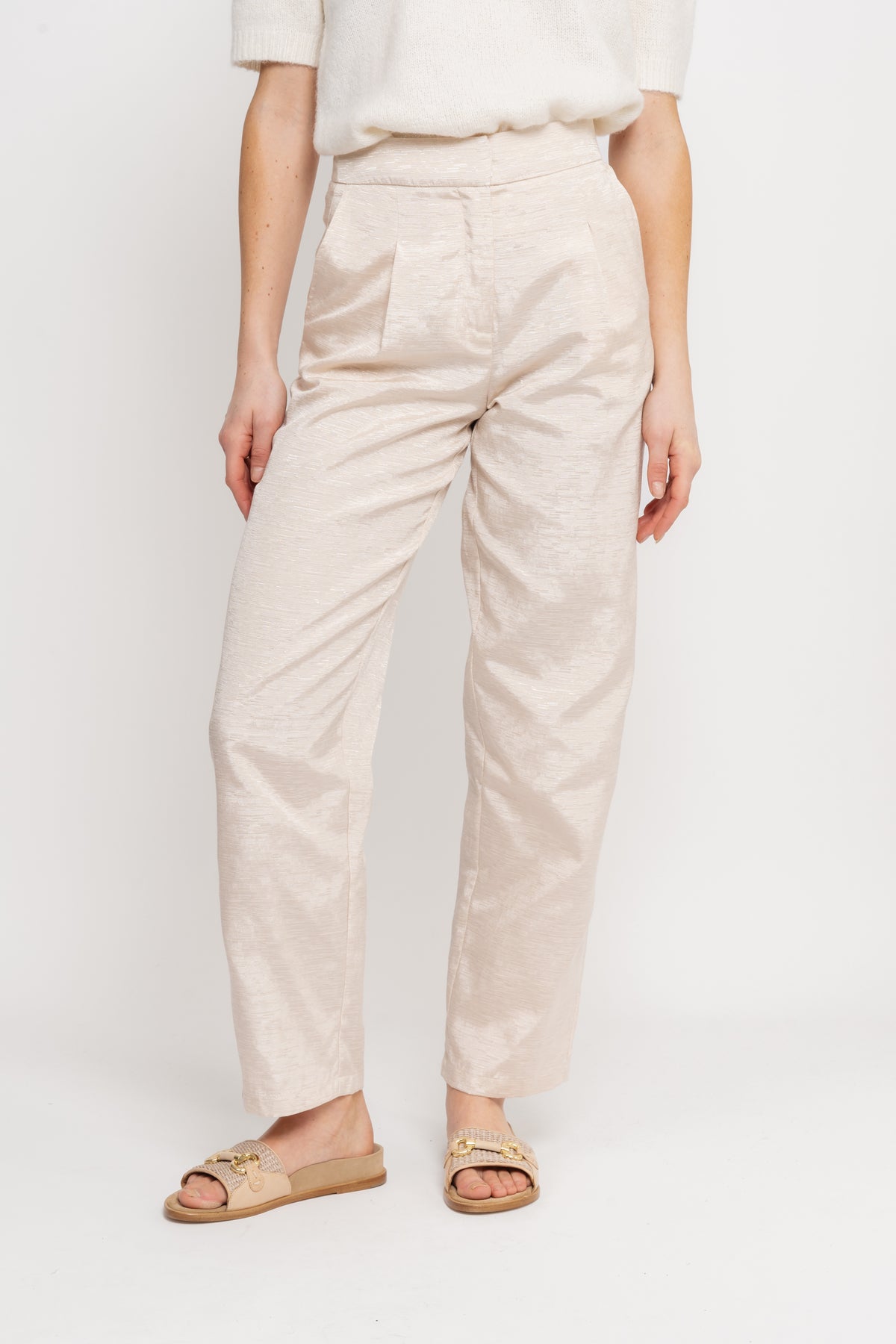 Firmina Hw Straight Pant B - Sandshell