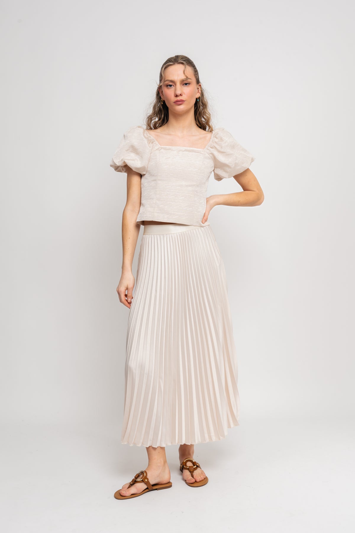 Celine Hw Midi Skirt - Whitecap Gray