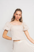 Firmina 2/4 On Off Shoulder Top B - Sandshell