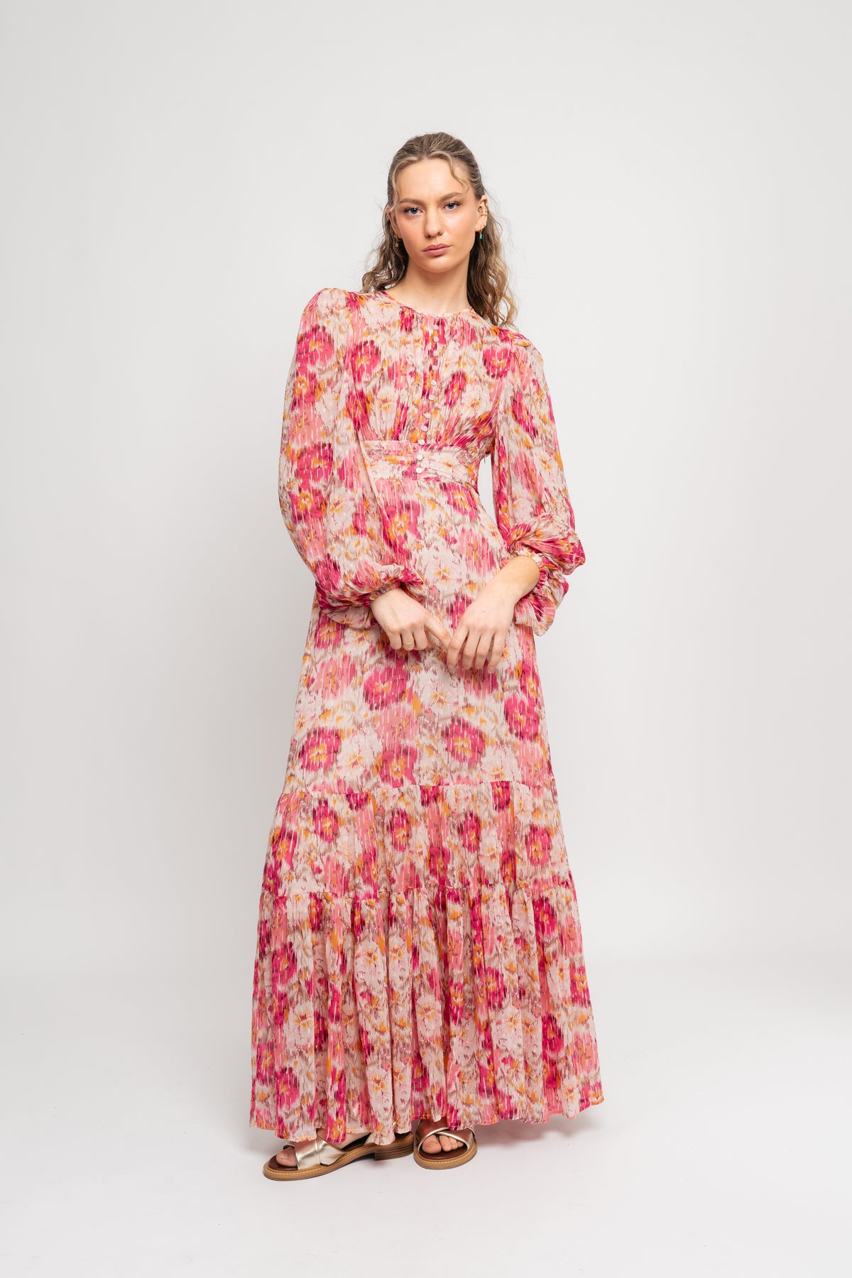 Dotted Georgette Gown - Brushed Blossom