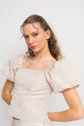 Firmina 2/4 On Off Shoulder Top B - Sandshell