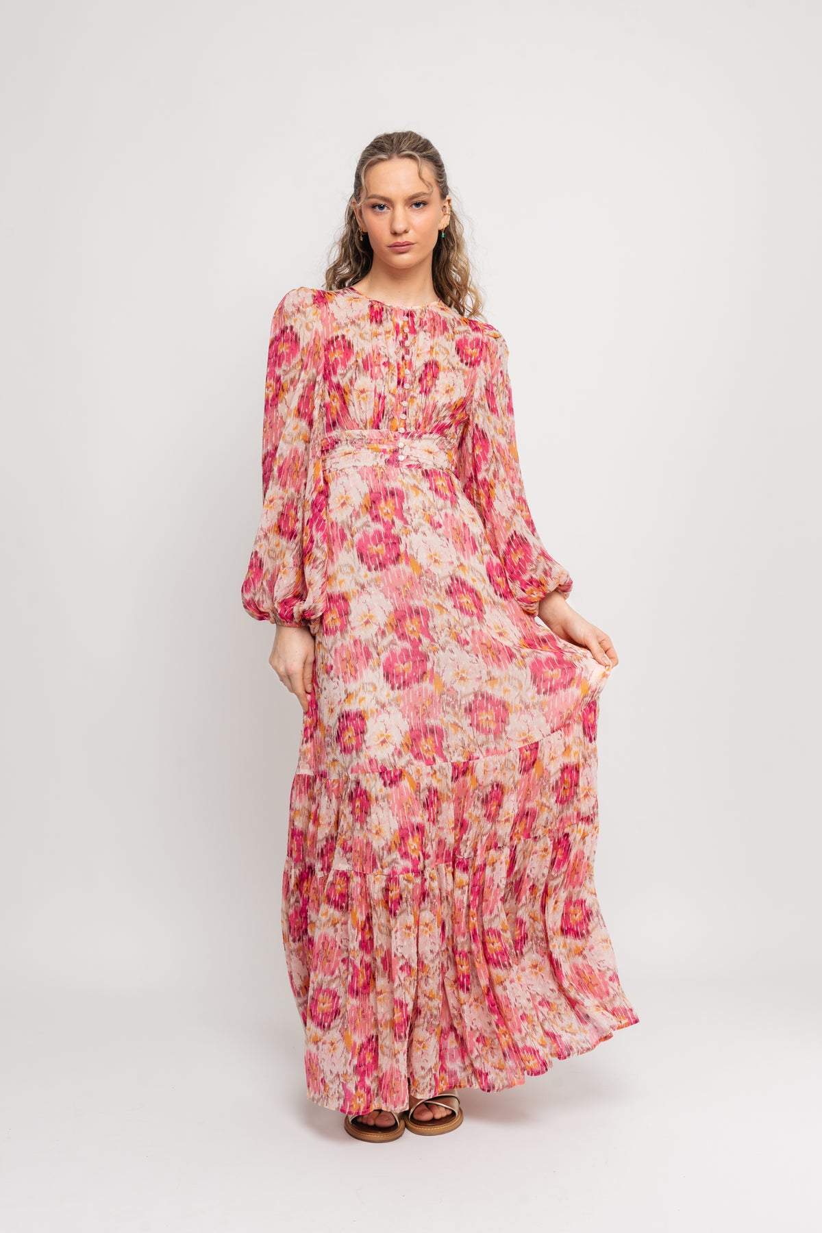 Dotted Georgette Gown - Brushed Blossom