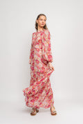 Dotted Georgette Gown - Brushed Blossom