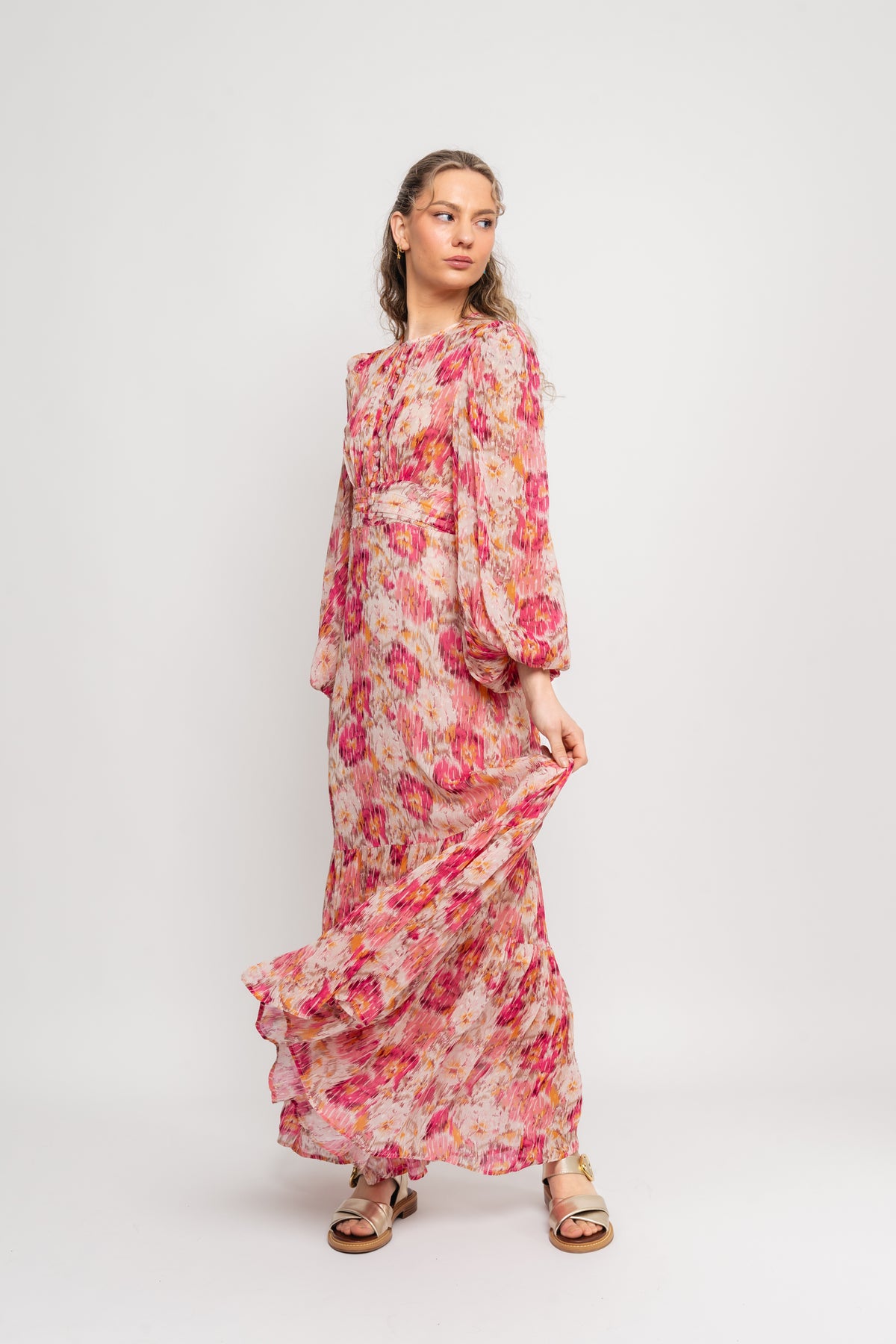 Dotted Georgette Gown - Brushed Blossom