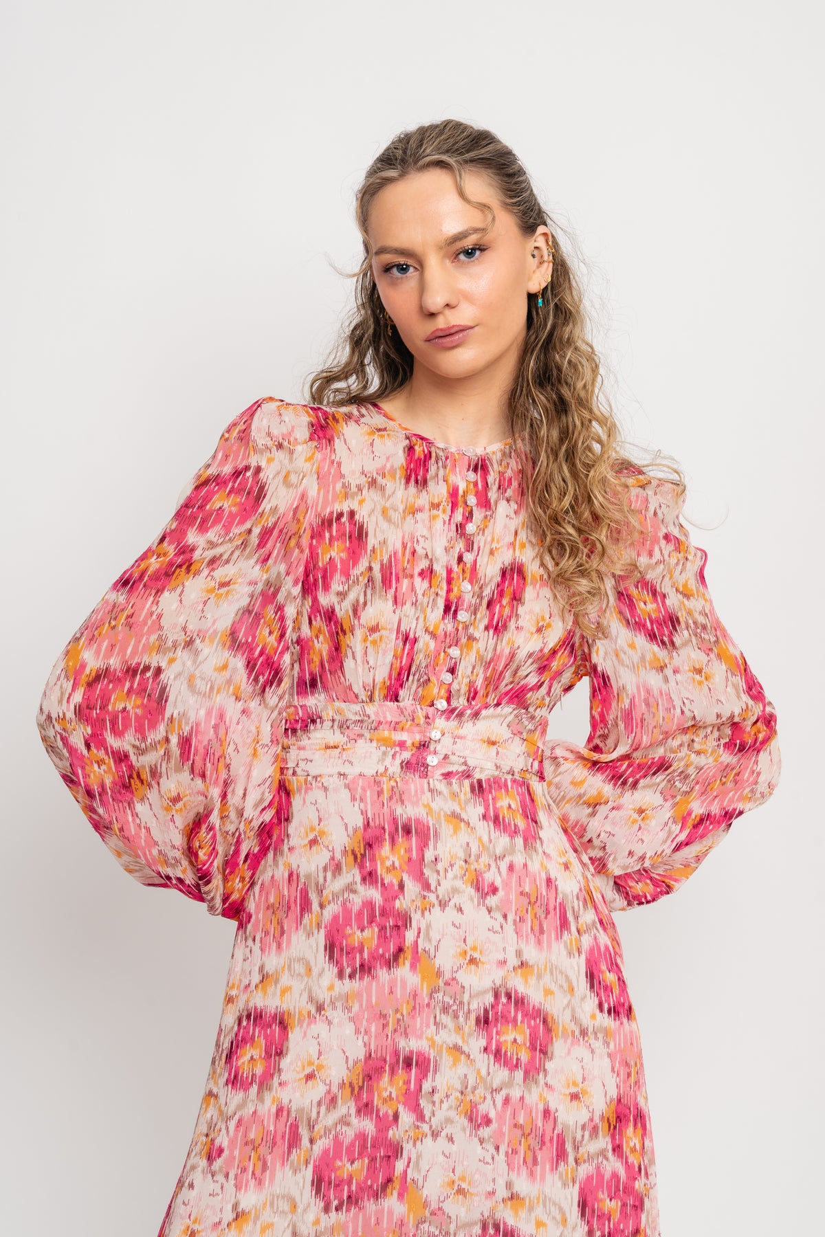 Dotted Georgette Gown - Brushed Blossom