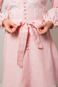 Berta Dress - Light Pink With Embroidery